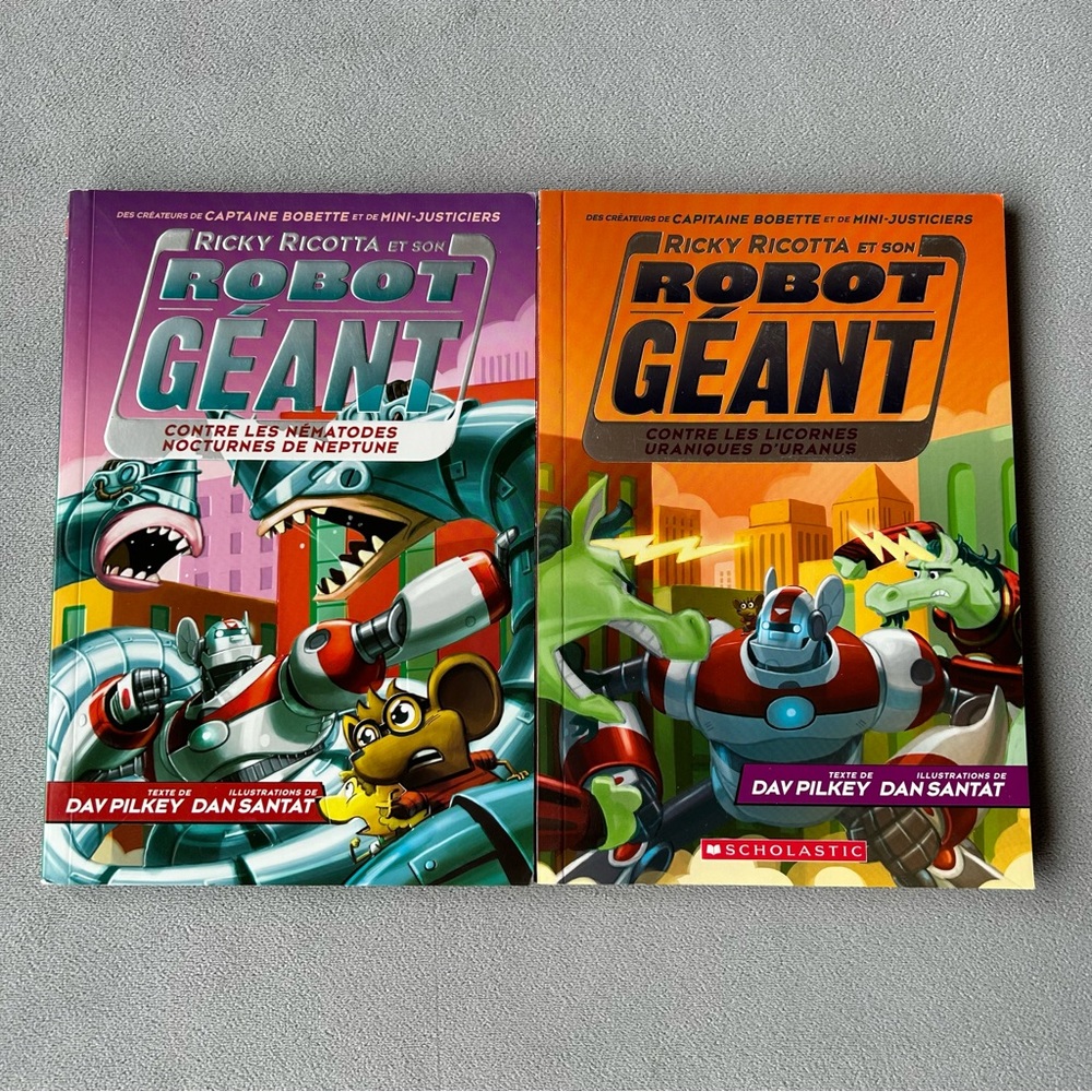 FRENCH ~ Set of 2 ~ Ricky Ricotta et son Robot Geant ~ #7 & #8